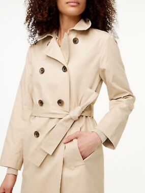 J. Crew Factory Relaxed Double Breasted  Trench Coat Sie 6